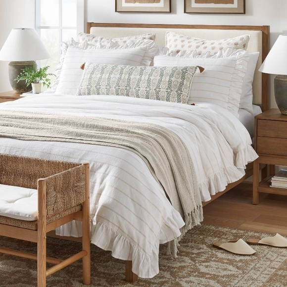 Oversized Oblong Watercolor Wood Block with Tassels Throw Pillow - Threshold - Picture 2 of 5